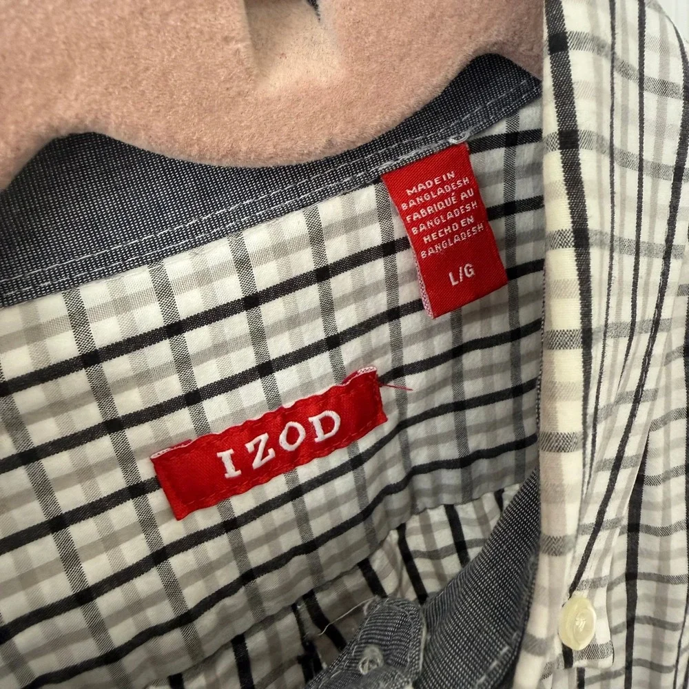 2‎ IZOD Mens Long Sleeve Button Down Shirts Plaid Large